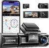 AZDOME M550 3 Channel Dash Cam 5G WiFi GPS 4K Front Rear Inside 1440P 64GB Night Vision Parking Mode