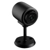 Black security camera on a white background