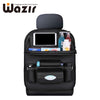 PU Leather Car Backseat Organizer with Foldable Table Tray & Storage Pockets