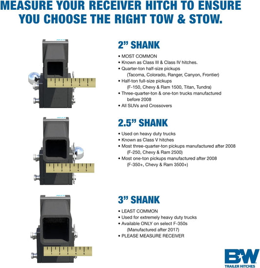 B&W Trailer Hitches B&W MultiPro Tow & Stow - Fits 2.5" Receiver, Dual-Ball (2" x 2-5/16") 18,000 GTW - TS20066BMP