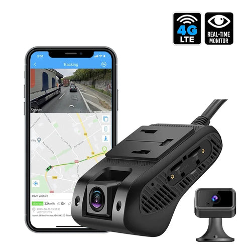 Jimi JC400 4G Dual Dash Cam With Live Stream Wifi Hotspot Vehicle Cameras GPS Tracking Multiple Alarms For Car