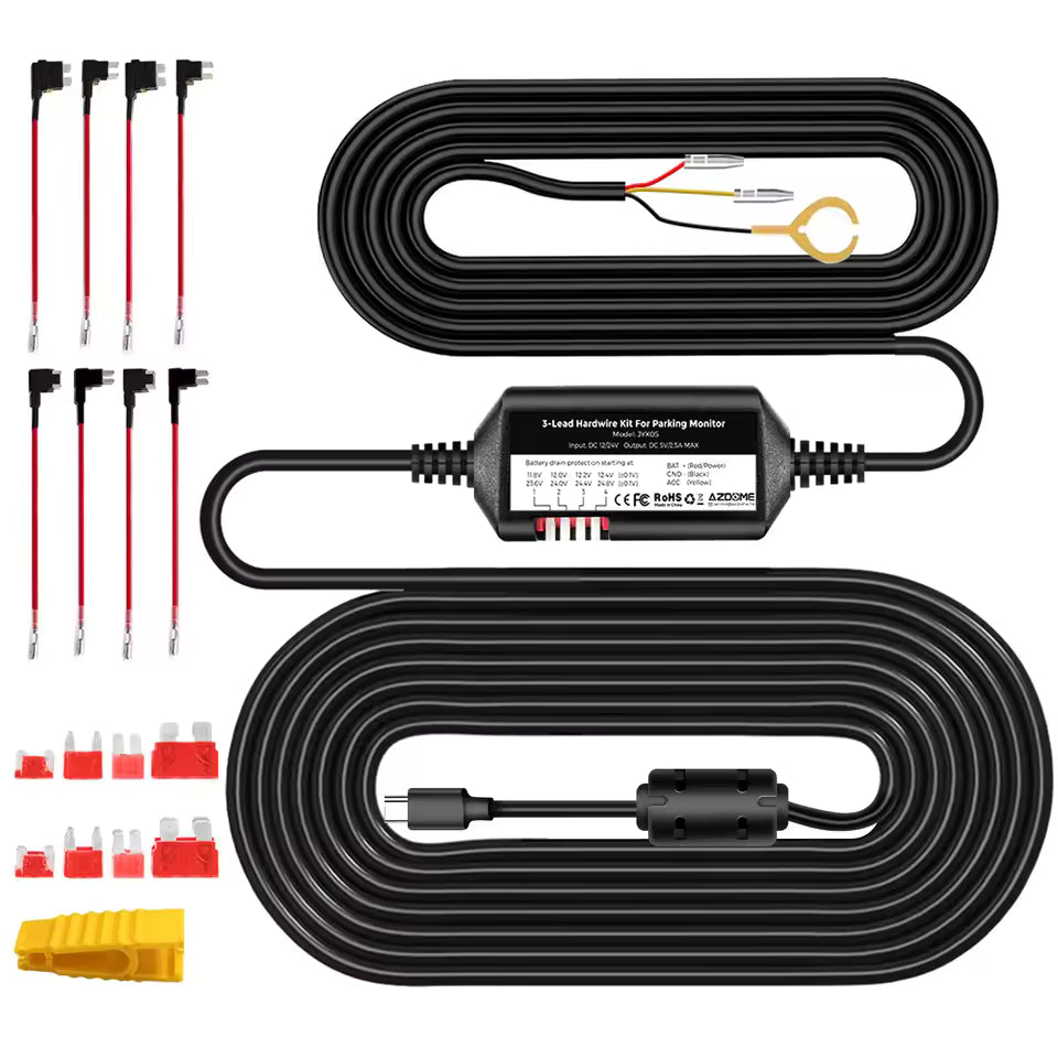 AZDOME JYX05 Hardwire Kit for M27/M560/M330/PG19X/M580/D100 Low Vol Protection