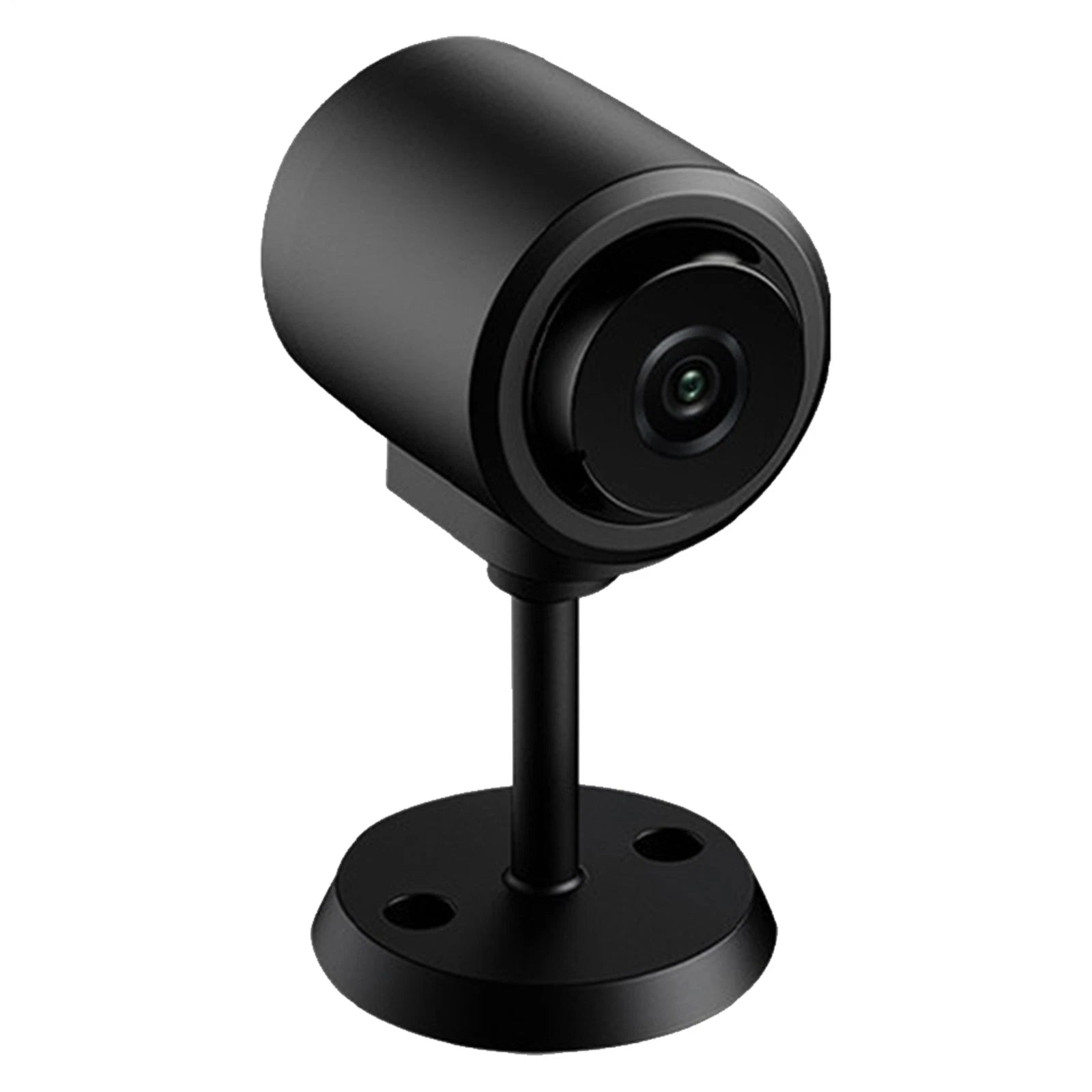 Black security camera on a white background