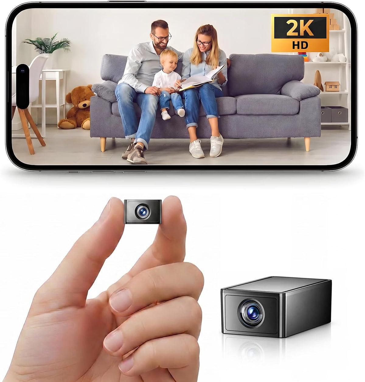 Mini 2K WiFi Security Camera – Wireless Indoor Camera with Night Vision & Motion Detection