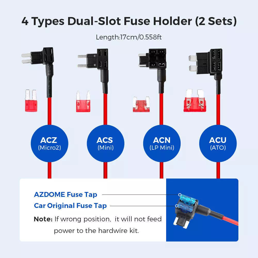 AZDOME JYX02 Mini USB HardWire Kit 12-24V 5V/3A M550 PG02S GS63H PG16S Dash cam