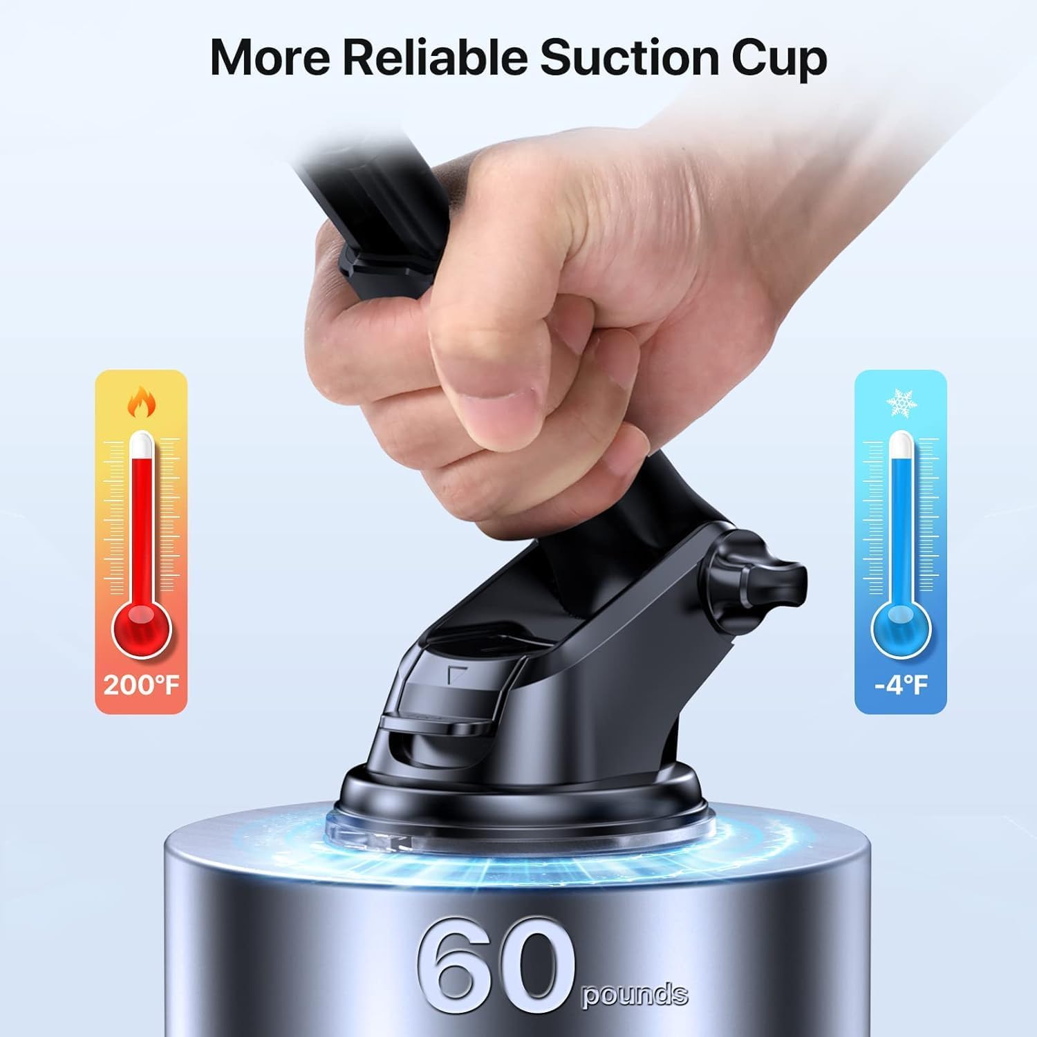 Military-Grade Reliable Suction Miracase Car Phone Holder, Universal Mobile Phone Holder for car, car Phone Mount for Dashboard Windshield Vent Compatible with All Smartphones - Techtonika Autolink