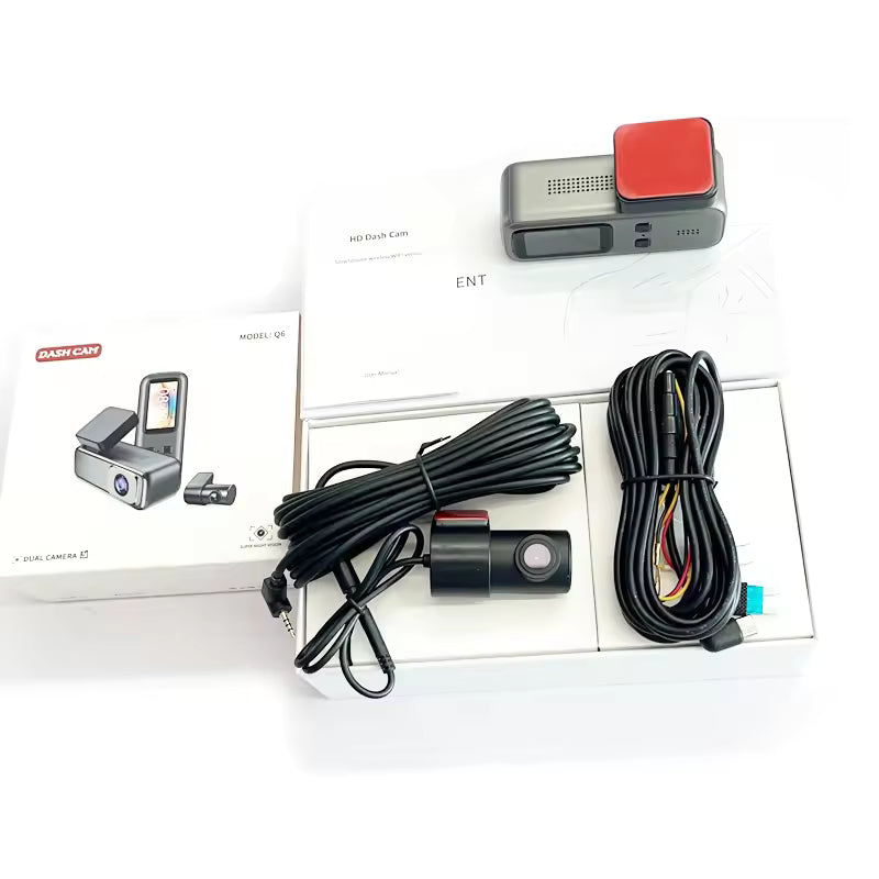 2K Dual Lens Dash Cam with 1.47-Inch IPS Screen, WIFI, 150° Wide Angle, 1080P Video Recorder and Rear Camera