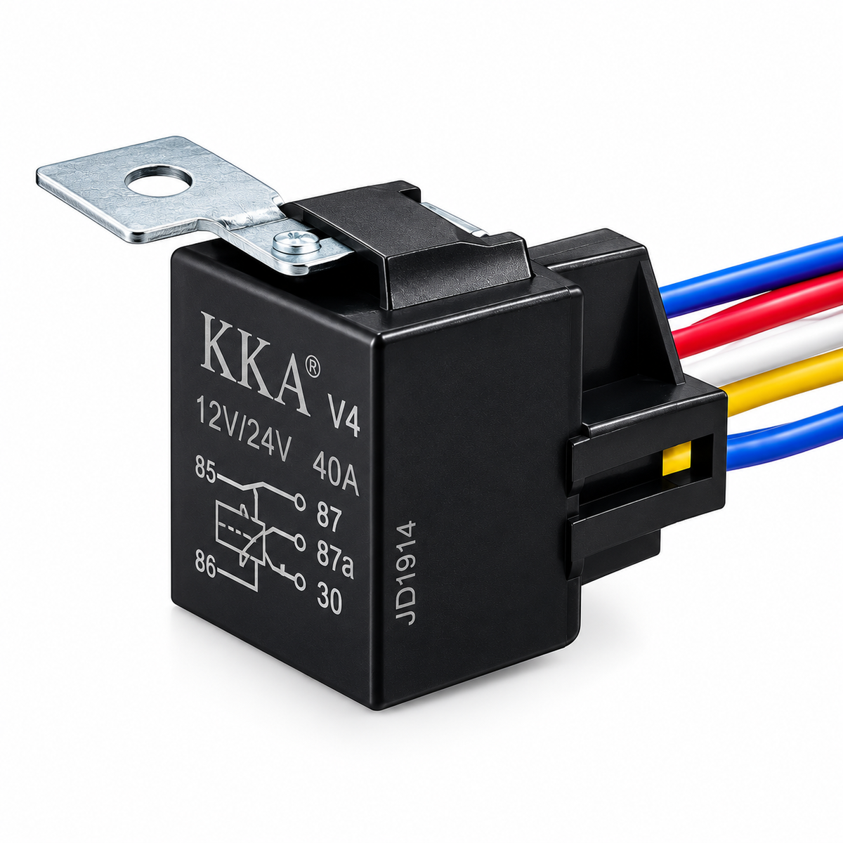 KKA-V4 40A 24V Automotive Relay 5-Pin SPST SPDT Heavy Duty Style Universal Car Auto Relay Switch with Socket
