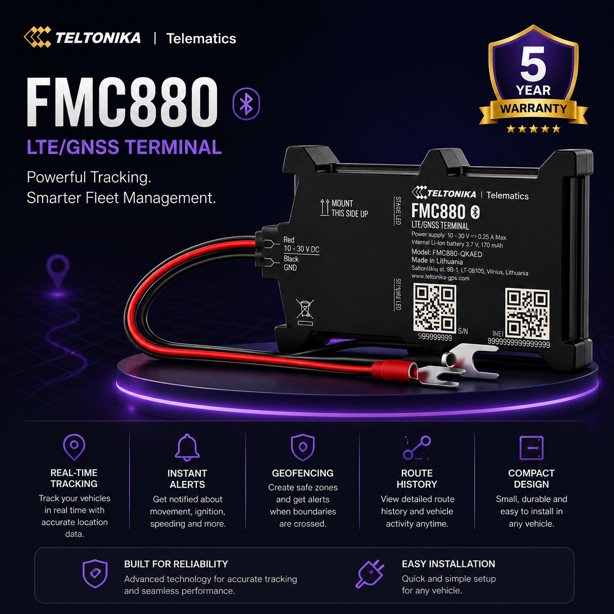 Teltonika FMM880 GPS Tracker - Advanced 4G LTE Solution for Smarter Fleet Management