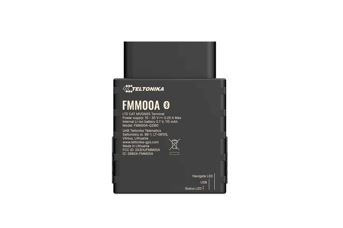 Teltonika FMM00A OBDII Tracker | 4G LTE Cat 1 Advanced OBDII Tracker with Bluetooth for OEM Data Reading