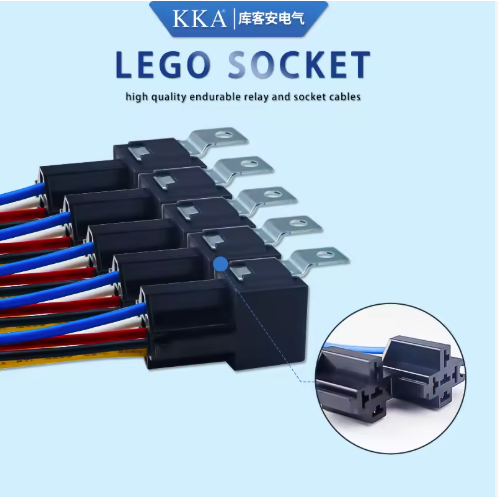 KKA-V4 Series 40A High-Quality Automotive Relay with Socket & Cables – 12V/24V, 4-Pin/5-Pin